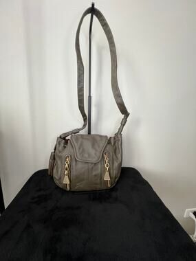 See by Chloe Cherry Large Taupe Leather Shoulder Bag Tassel Auth COA